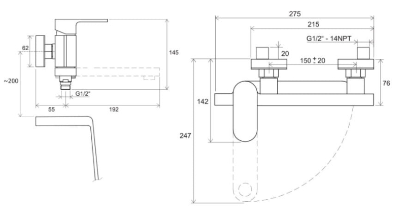 Bateria wannowa Ravak Chrome