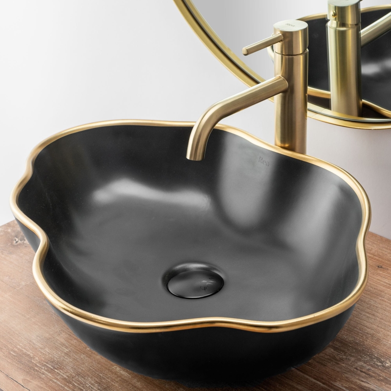 Bateria Umywalkowa Lungo L.Gold Szczotkowana Wysoka Rea