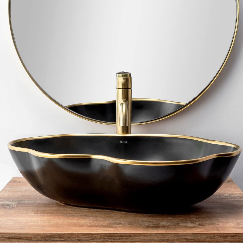 Bateria Umywalkowa Lungo L.Gold Szczotkowana Wysoka Rea