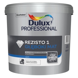 Emulsja lateksowa do ścian i sufitów Dulux Rezisto 1 głęboki mat baza biała  4,44l