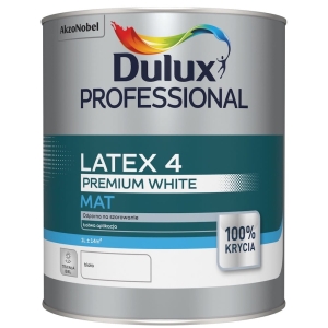 Farba lateksowa emulsyjna do ścian i sufitów Dulux Professional Latex 4 biała 1l