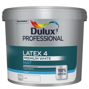 Farba lateksowa emulsyjna do ścian i sufitów Dulux Professional Latex 4 biała 3l