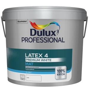 Farba lateksowa emulsyjna do ścian i sufitów Dulux Professional Latex 4 biała 9l