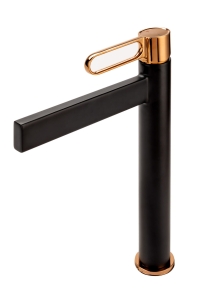 Bateria umywalkowa nablatowa Fdesign Zaffiro czarno-złota FD1-ZFR-2L-25