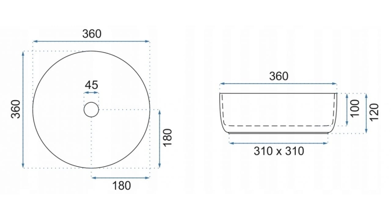 Umywalka Nablatowa Rea Sami Marble Mat