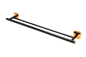 Wieszak na ręcznik podwójny Fdesign Merida różowe złoto-czarny FD6-MRD02-25