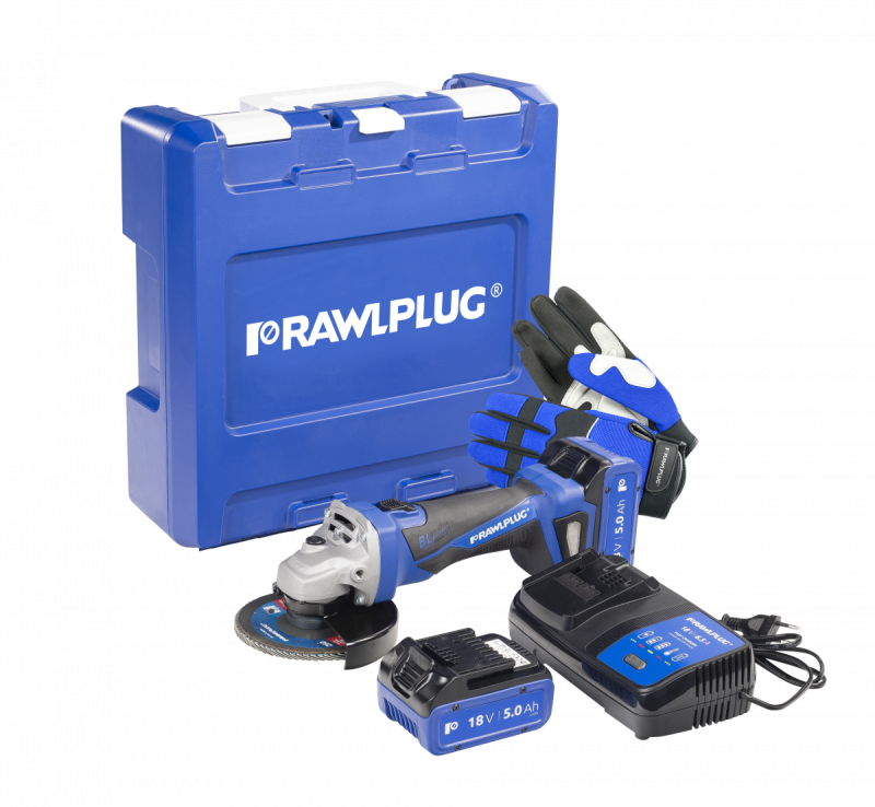 Akumulatorowa szlifierka kątowa Rawlplug