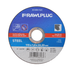 Ściernica korundowa do cięcia stali Rawlplug RT-CDM-115/1 115 mm