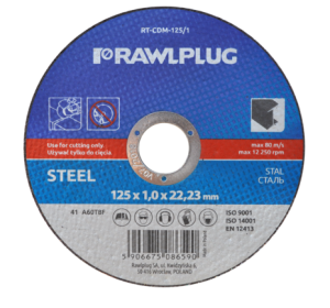 Ściernica korundowa do cięcia stali Rawlplug RT-CDM-125/1 125 mm