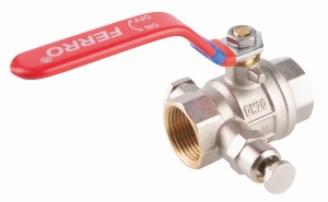 Zawór kulowy z odpowietrznikiem ręcznym i korkiem G3/4Ferro KFPO2