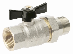 Zawór kulowy ze śrubunkiem G1 Ferro Herkules typ V17 KSH3