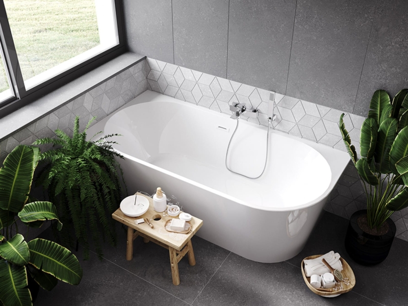 Wanna Wolnostojąca przyścienna Besco Zoya lewa 150 czarna