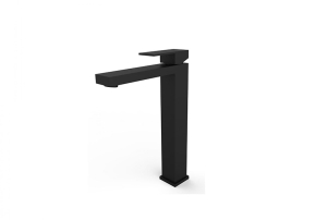 Bateria umywalkowa Wysoka Besco Modern / Varium I czarny matt - DODATKOWO 5% RABATU NA KOD BESCO5