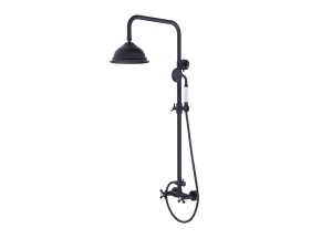 Zestaw prysznicowy natynkowy Besco Retro czarny matt- DODATKOWO 5% RABATU NA KOD BESCO5