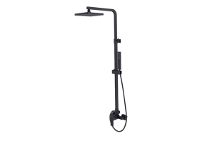 Zestaw prysznicowy natynkowy Besco Modern / Varium czarny matt- DODATKOWO 5% RABATU NA KOD BESCO5