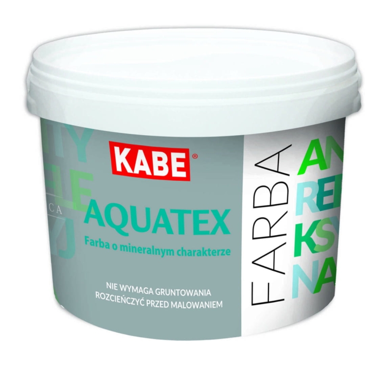 Antyrefleksyjna farba krzemianowa do ścian i sufitów KABE AQUATEX 10L BAZA A