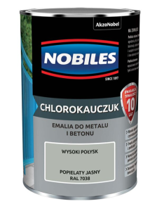 Farba, emalia Nobiles chlorokauczuk 0.9L POPIELATY JASNY 