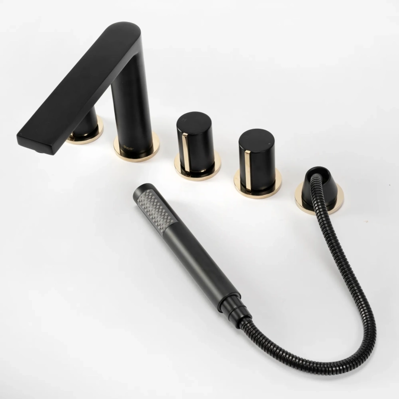 Bateria Wannowa Rea Icon Black Mat 4-otworowa