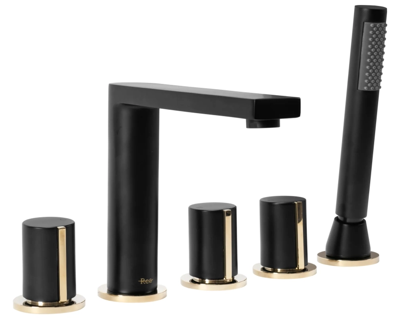 Bateria Wannowa Rea Icon Black Mat 4-otworowa