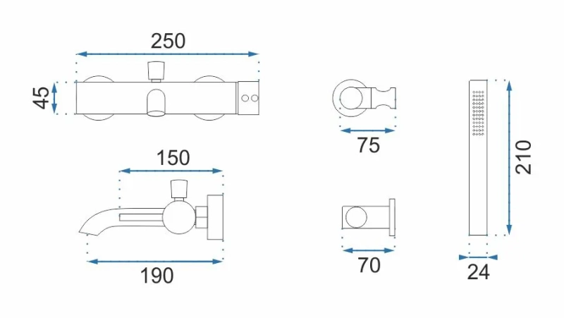Bateria Wannowa Rea Lungo Rose Gold