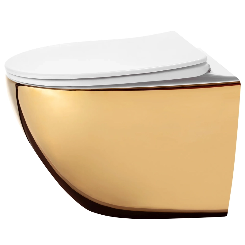 Miska WC Podwieszana Rea Carlo flat mini Gold/White