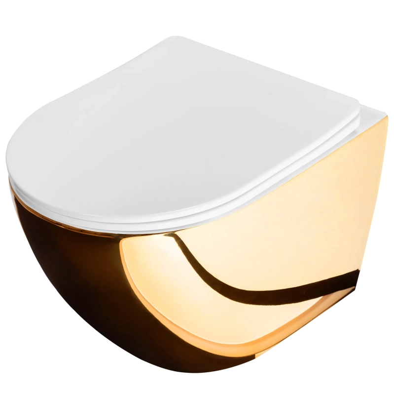 Miska WC Podwieszana Rea Carlo flat mini Gold/White