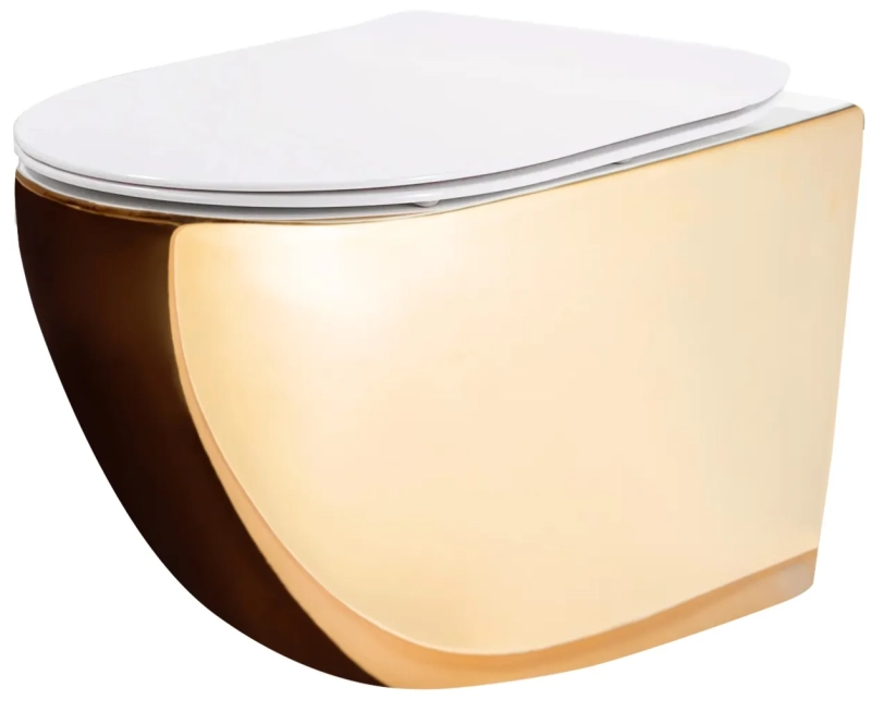 Miska WC Podwieszana Rea Carlo flat mini Gold/White