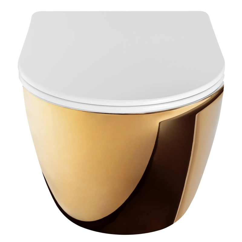 Miska WC Podwieszana Rea Carlo flat mini Gold/White