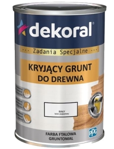Farba Ftalowa Dekoral Gruntomal do Drewna biała 0,9l