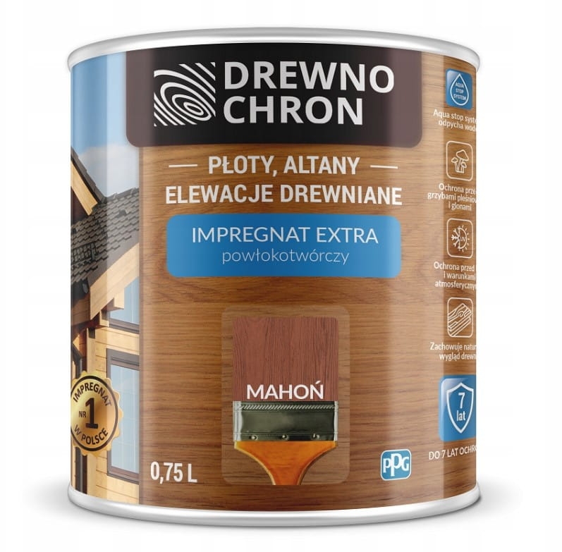 Impregnat Extra Powłokotwórczy Drewnochron Mahoń 9l