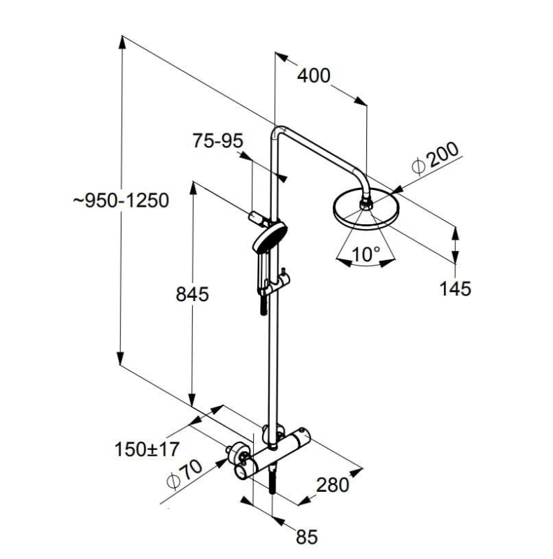 Zestaw natryskowy Kludi Dual Shower System z termostatem