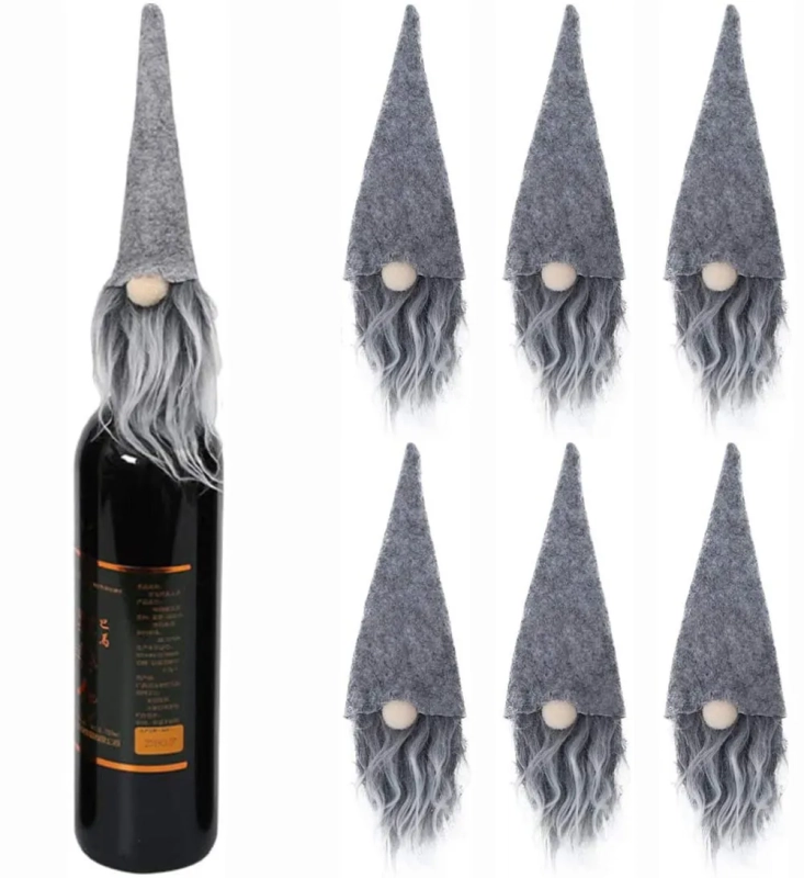 Pokrowce na butelkę Tutumi Mikołaj grey 6szt. KF323-6