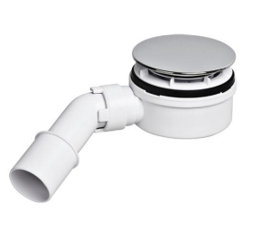 Syfon brodzikowy McAlpine 90, niski - 60mm, pokrywa chrom 