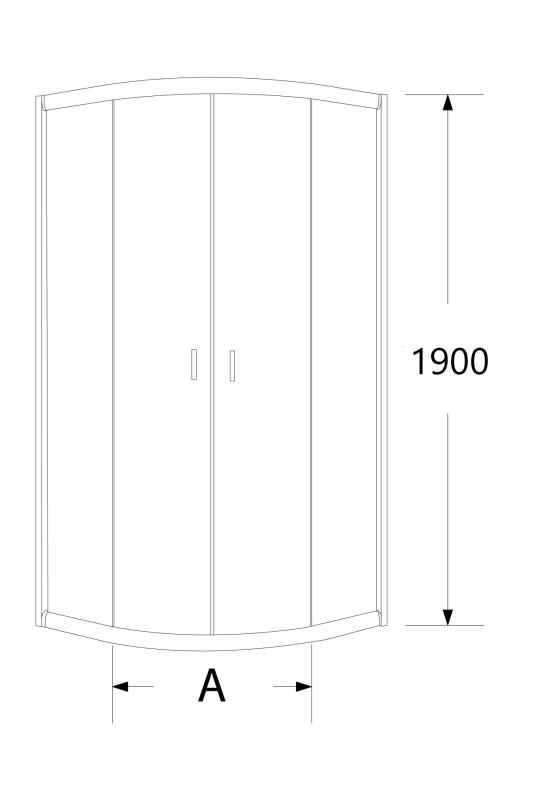 Kabina prysznicowa czarna półokrągła Sea-Horse Stylio 90x90 - szkło przezroczyste