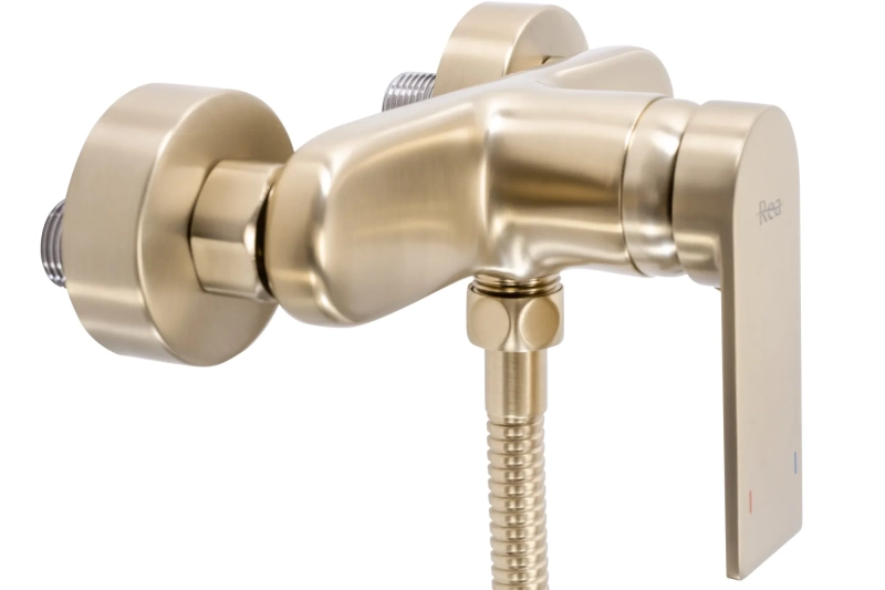 Bateria Prysznicowa ze słuchawką Rea Verso gold szczotkowana