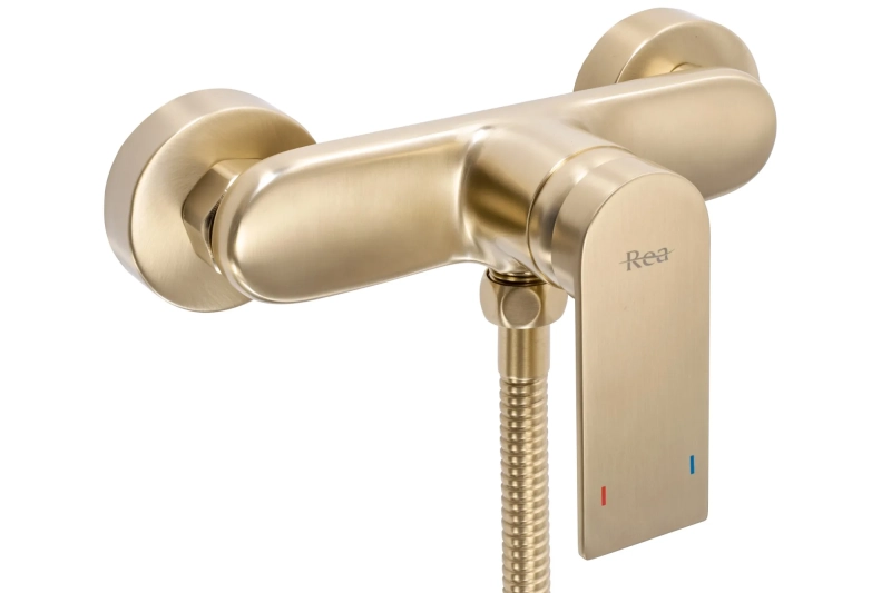 Bateria Prysznicowa ze słuchawką Rea Verso gold szczotkowana