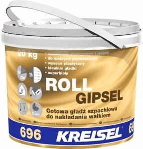 Gotowa biała gładź szpachlowa do nakładania wałkiem KREISEL 696 20kg 
