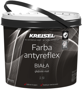 Farba do wnętrz  KREISEL antyreflex 080 10l biała