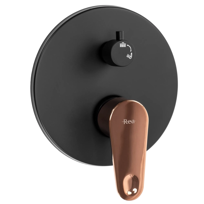 Zestaw Natryskowy Podtynkowy Rea Mild Black Rose Gold + box