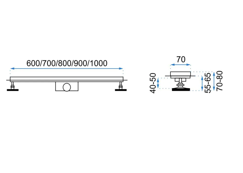 Odpływ liniowy Rea Pure Neo Mirror Gold Pro