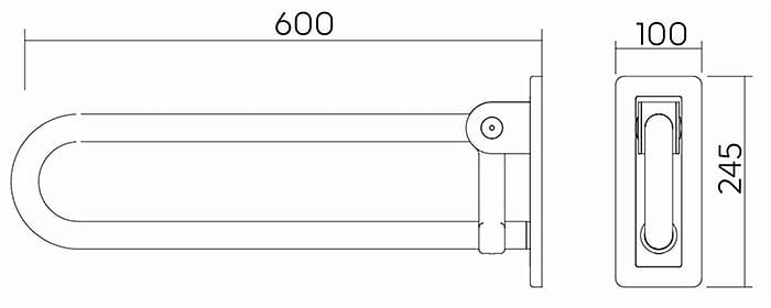 Poręcz Ścienna/Łukowa Koło Lehnen concept pro 60 cm uchylna