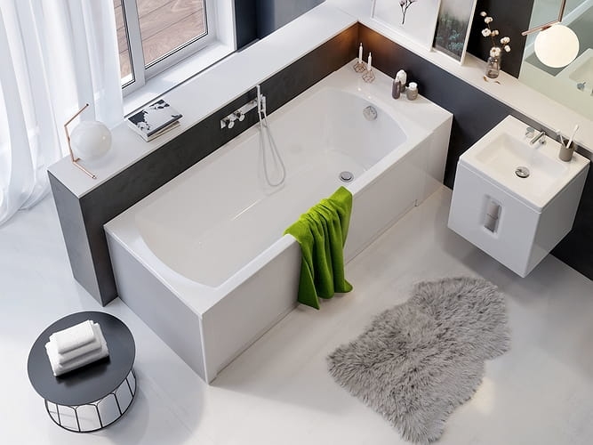 Panel Boczny Koło Uni2 70 cm do wanny prostokątnej biały