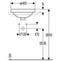 Umywalka wpuszczana w blat Koło Variform 40 cm