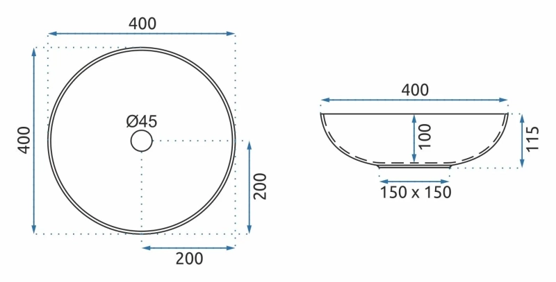 Umywalka nablatowa Rea Arte dark grey