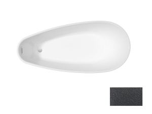 Wanna Wolnostojąca Besco Goya A-line Glam 160 Grafitowa + syfon z przelewem chrom- dodatkowo 5% RABATU na kod BESCO5