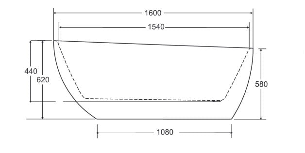Wanna Wolnostojąca Besco Goya A-line Glam 160 Grafitowa