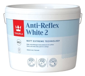 Farba do sufitów Tikkurila Anti-Reflex White 2 biała antyrefleksyjna 10 l