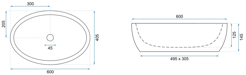 Umywalka Nablatwa Rea Meryl black