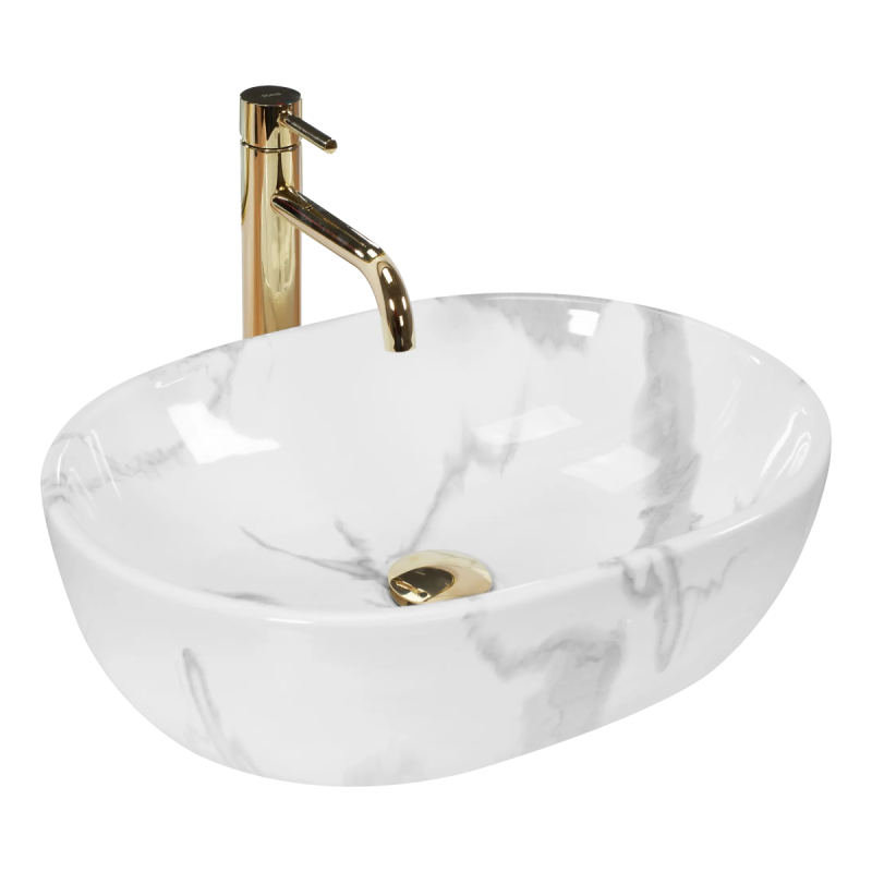 Umywalka Nablatowa Rea Amelia Marmo shiny