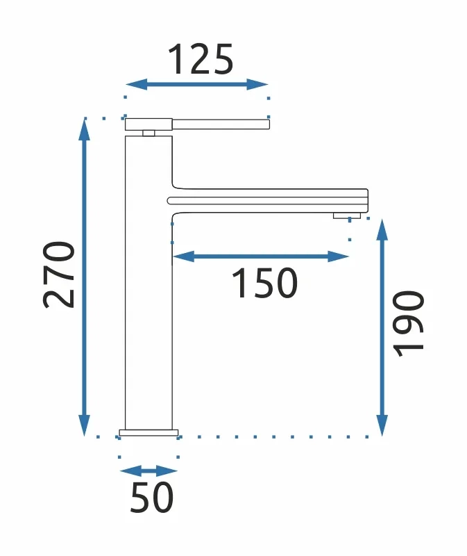 Bateria Umywalkowa Rea Oval złota wysoka